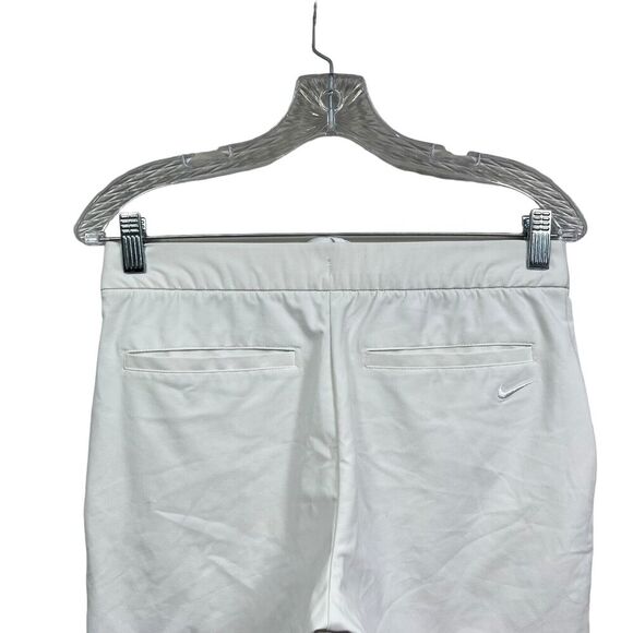 Nike Womens Dri Fit Shorts Standard Fit Stretch Drawstring Mesh Pockets White S - Picture 4 of 5